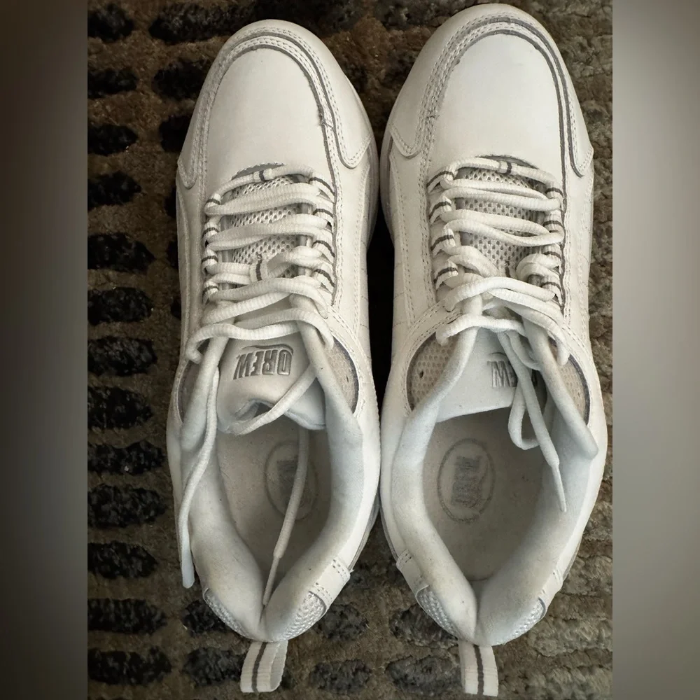 DREW Mens VOYAGER athletic leather WHITE shoes sneakers 10.5 W wide